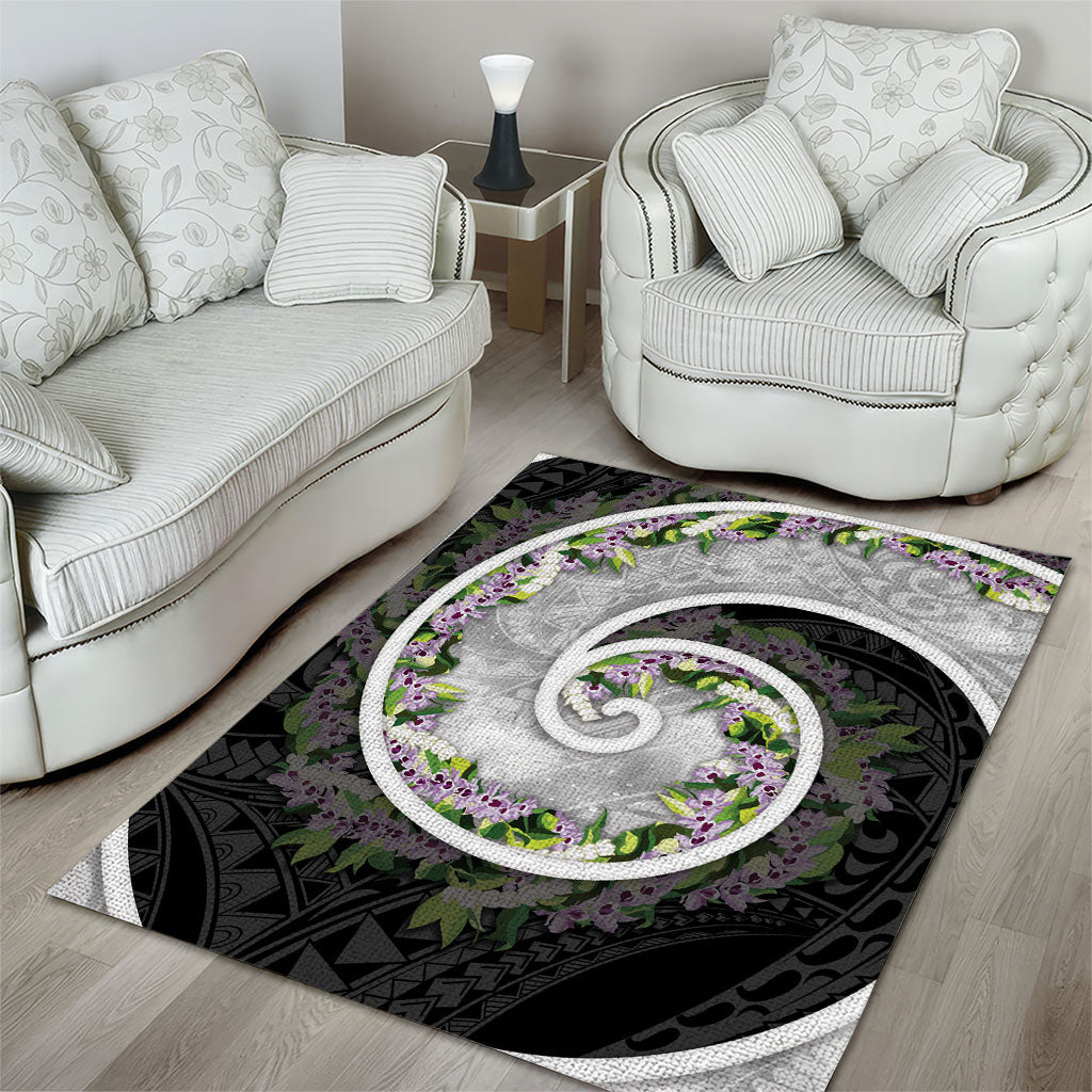 Piko Hawaii Area Rug Polynesian Pattern With Maile Pikake Honohono Lei