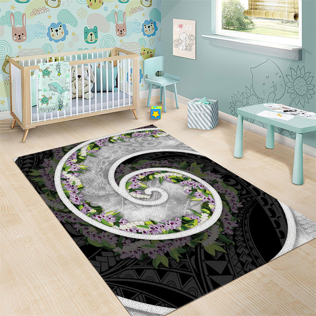 Piko Hawaii Area Rug Polynesian Pattern With Maile Pikake Honohono Lei
