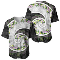 Piko Hawaii Baseball Jersey Polynesian Pattern With Maile Pikake Honohono Lei