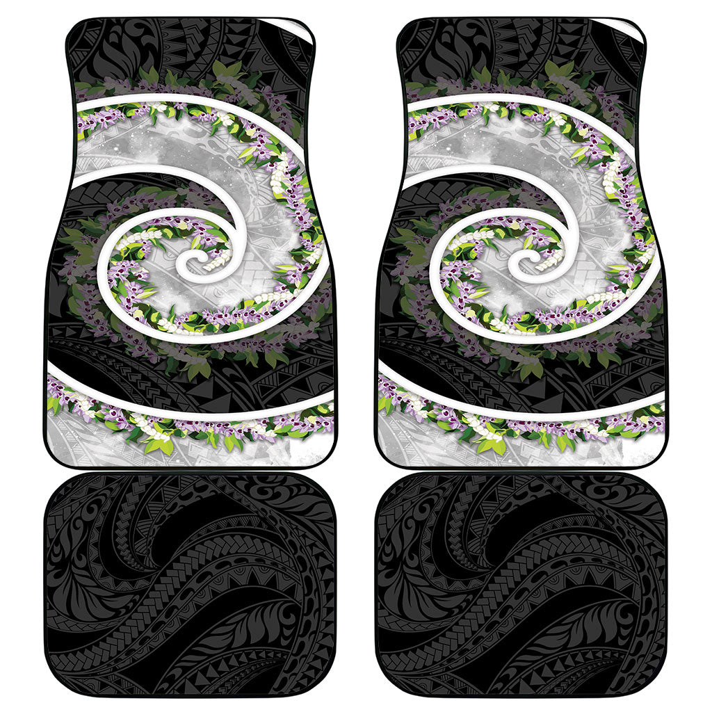 Piko Hawaii Car Mats Polynesian Pattern With Maile Pikake Honohono Lei