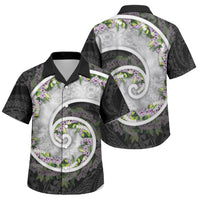 Piko Hawaii Family Matching Tank Maxi Dress and Hawaiian Shirt Polynesian Pattern With Maile Pikake Honohono Lei