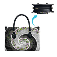 Piko Hawaii Leather Bag Polynesian Pattern With Maile Pikake Honohono Lei