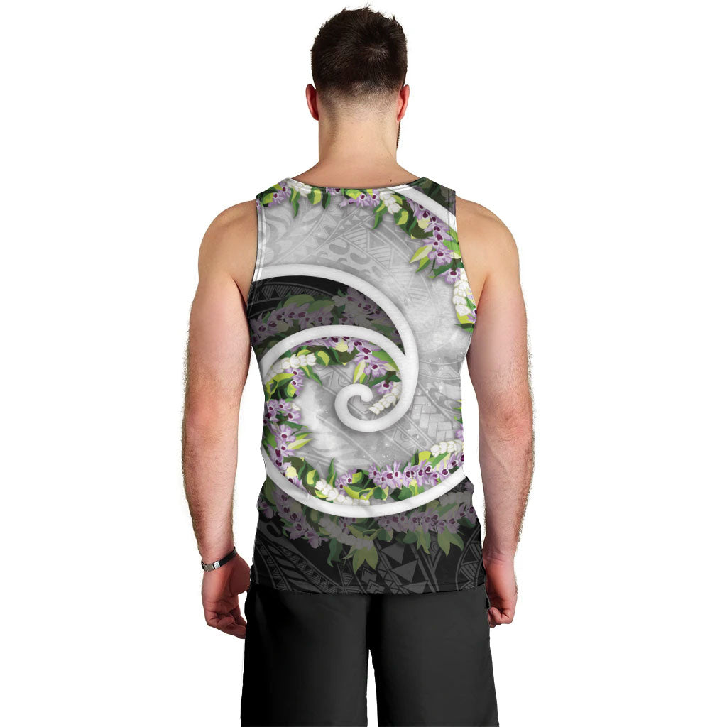 Piko Hawaii Men Tank Top Polynesian Pattern With Maile Pikake Honohono Lei