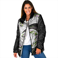 Piko Hawaii Padded Jacket Polynesian Pattern With Maile Pikake Honohono Lei