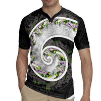 Piko Hawaii Rugby Jersey Polynesian Pattern With Maile Pikake Honohono Lei