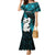 New Zealand Mermaid Dress Manaia Maori Pattern With Turquoise Fern LT05 Women Turquoise - Polynesian Pride