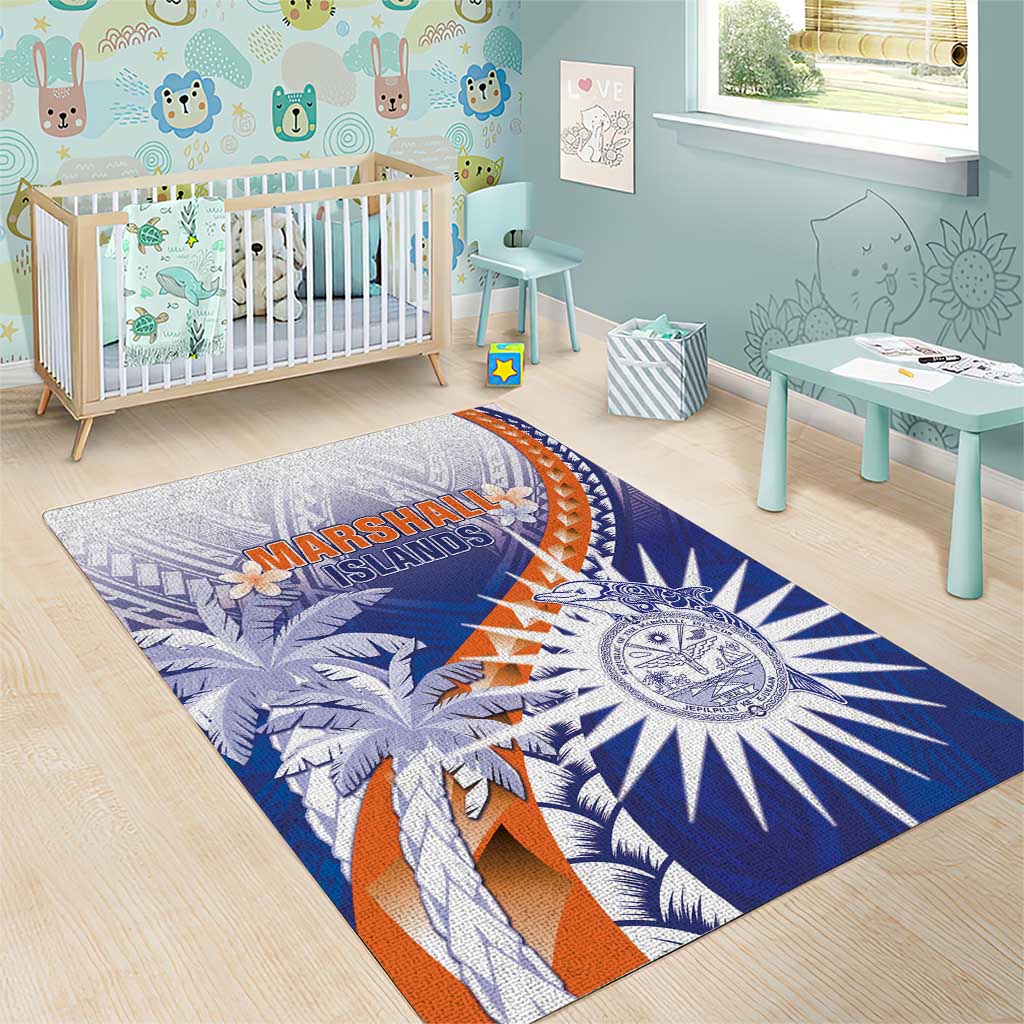 Marshall Islands Manit Day Area Rug Polynesian Tribal Tattoo Tropical Style