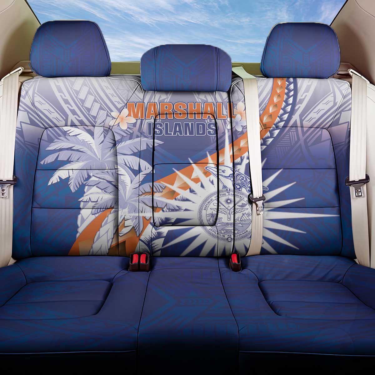 Marshall Islands Manit Day Back Car Seat Cover Polynesian Tribal Tattoo Tropical Style