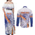 Personalised Marshall Islands Manit Day Couples Matching Off Shoulder Maxi Dress and Long Sleeve Button Shirt Polynesian Tribal Tattoo Tropical Style