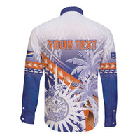 Personalised Marshall Islands Manit Day Long Sleeve Button Shirt Polynesian Tribal Tattoo Tropical Style