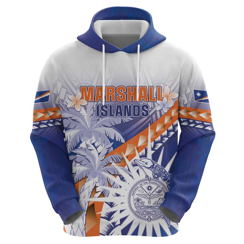 Personalised Marshall Islands Manit Day Zip Hoodie Polynesian Tribal Tattoo Tropical Style