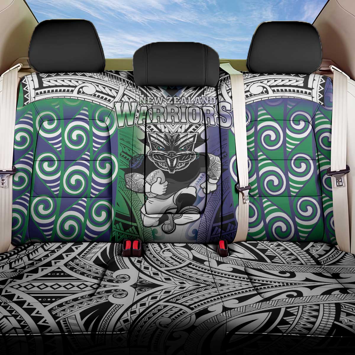 New Zealand Warrior Back Car Seat Cover Maori Tribal Pattern