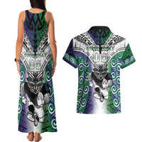 Custom New Zealand Warrior Couples Matching Tank Maxi Dress and Hawaiian Shirt Maori Tribal Pattern LT05 - Polynesian Pride