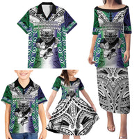 Custom New Zealand Warrior Family Matching Puletasi and Hawaiian Shirt Maori Tribal Pattern LT05 - Polynesian Pride
