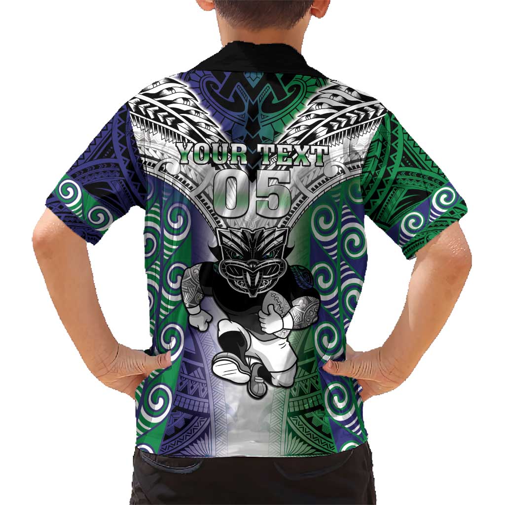 Custom New Zealand Warrior Family Matching Short Sleeve Bodycon Dress and Hawaiian Shirt Maori Tribal Pattern LT05 - Polynesian Pride