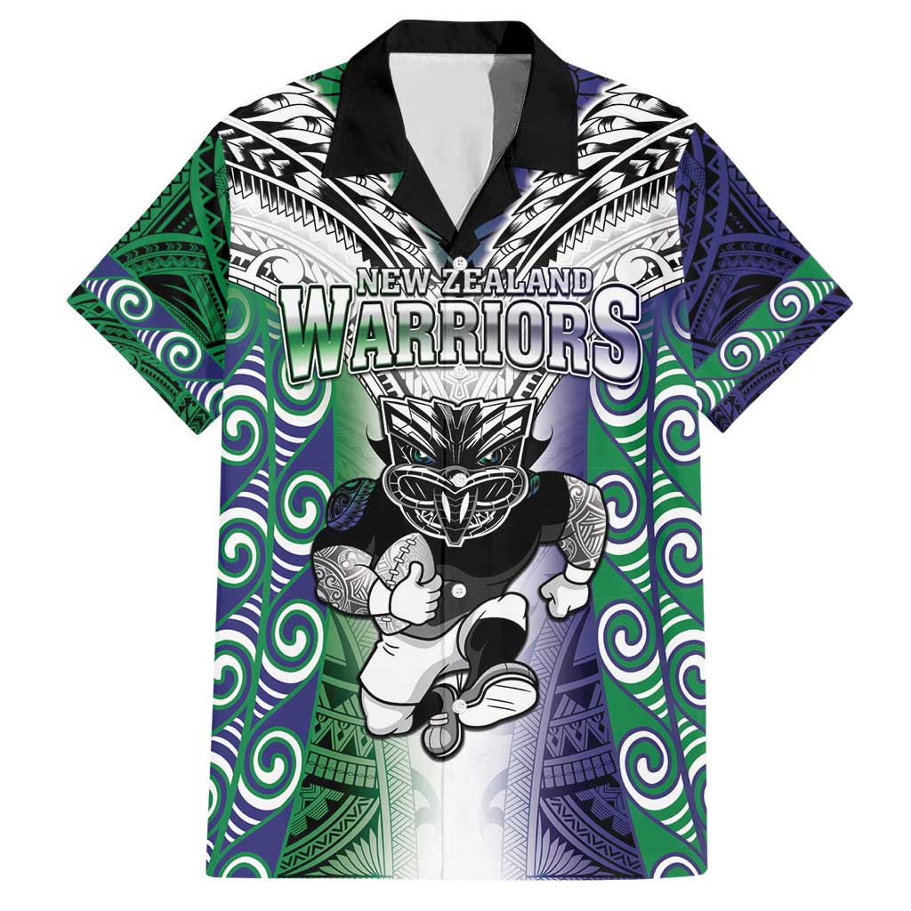 Custom New Zealand Warrior Family Matching Short Sleeve Bodycon Dress and Hawaiian Shirt Maori Tribal Pattern LT05 Dad's Shirt - Short Sleeve Green - Polynesian Pride