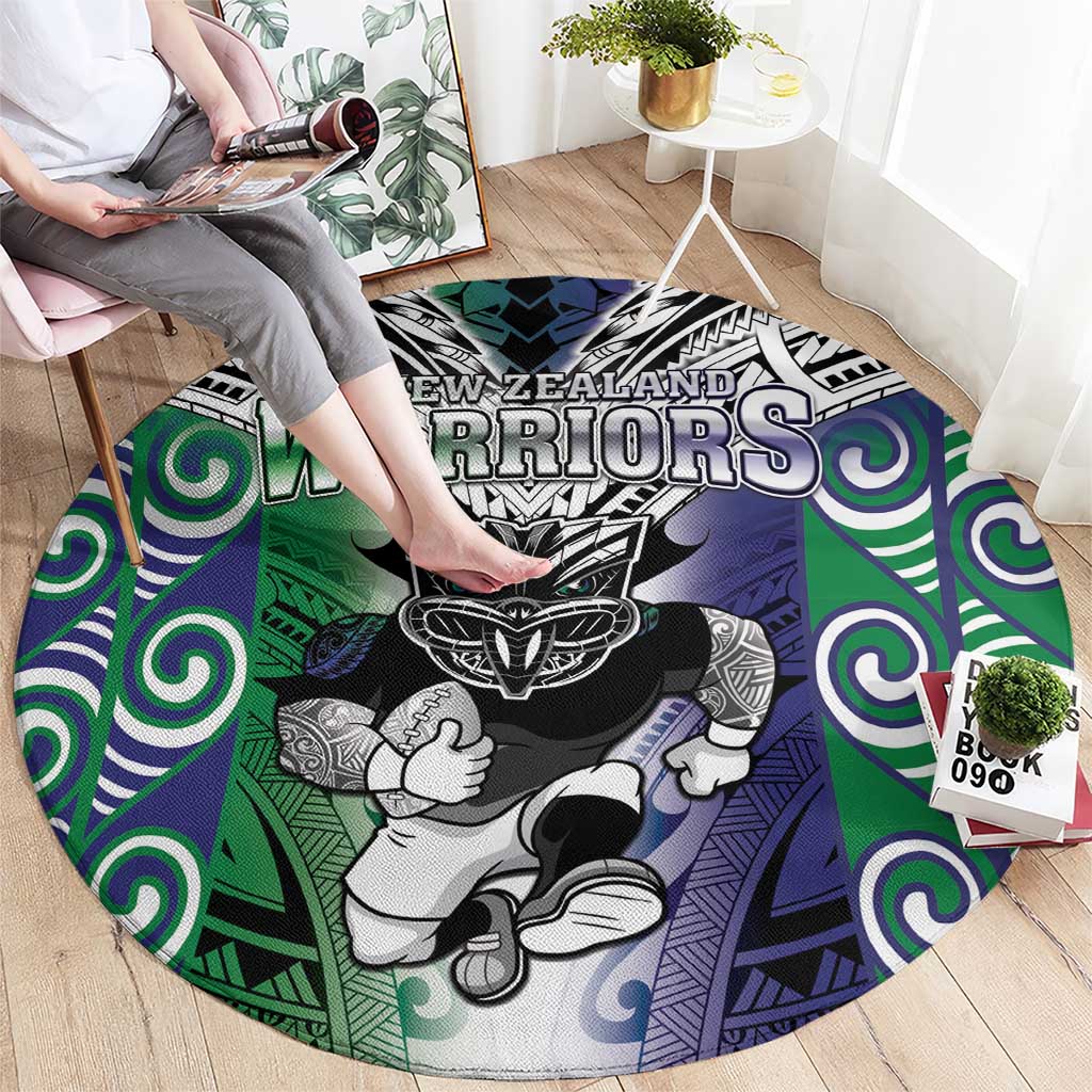 New Zealand Warrior Round Carpet Maori Tribal Pattern