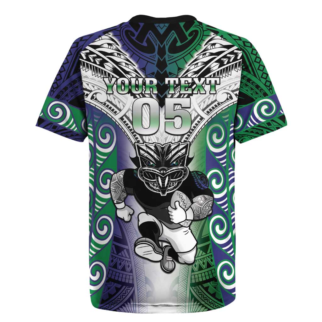 Custom New Zealand Warrior Rugby Jersey Maori Tribal Pattern