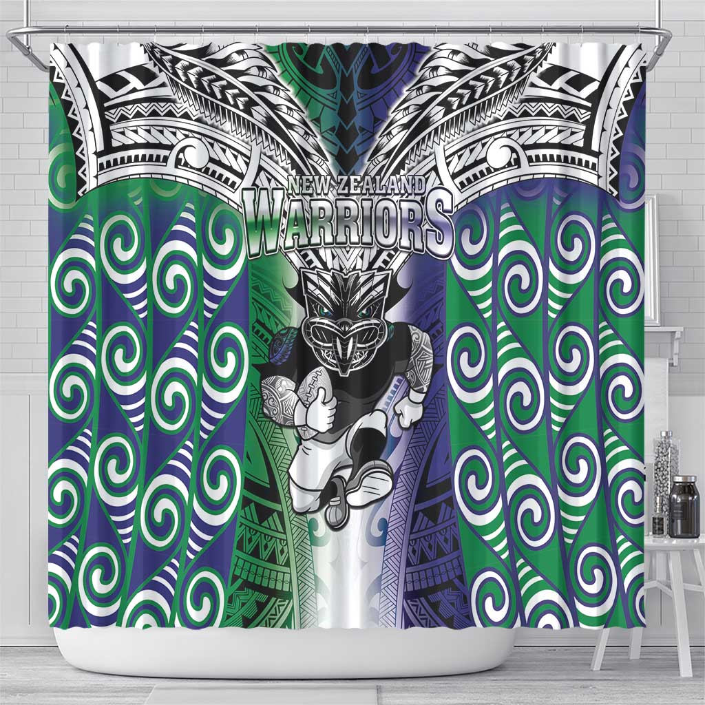 New Zealand Warrior Shower Curtain Maori Tribal Pattern LT05 - Polynesian Pride