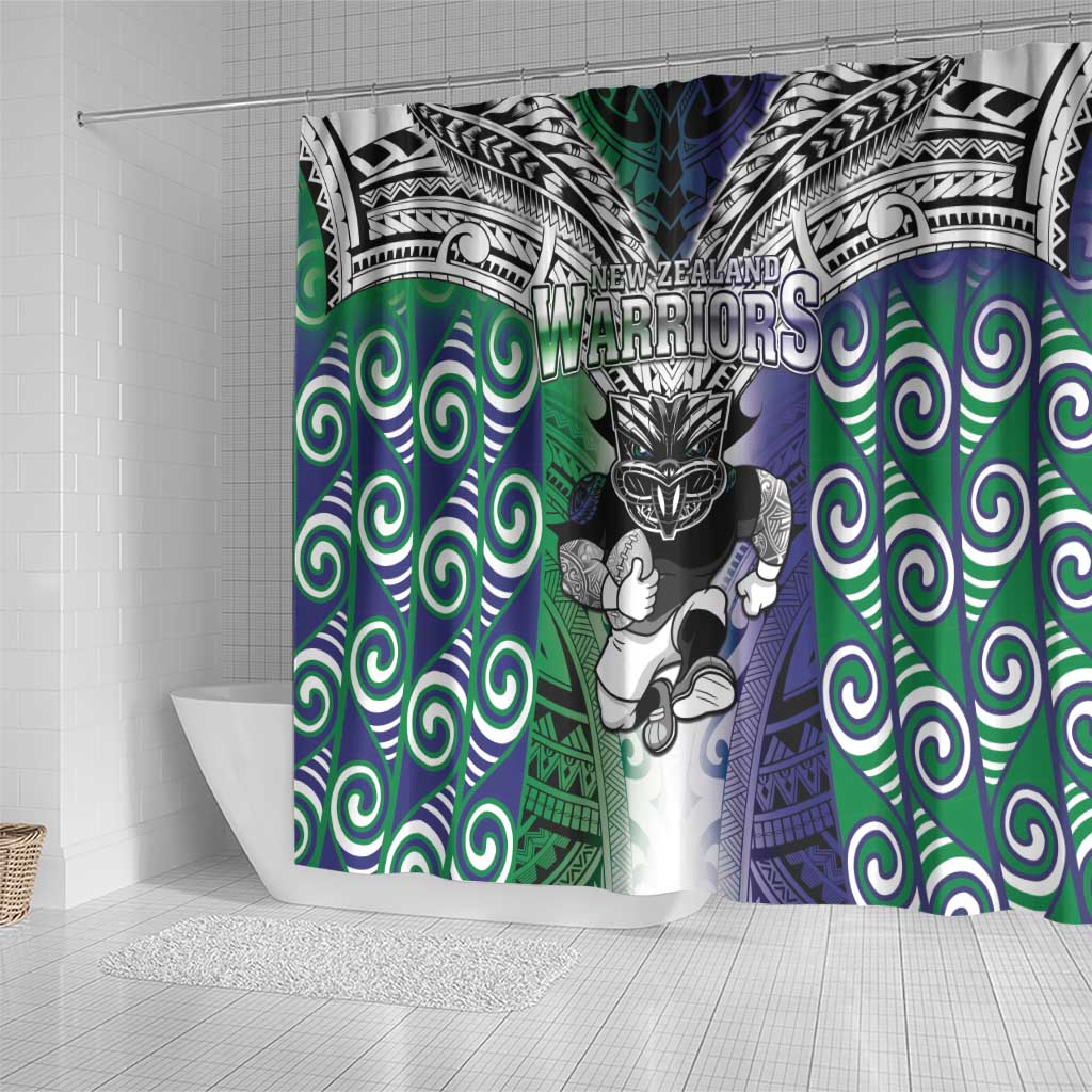 New Zealand Warrior Shower Curtain Maori Tribal Pattern LT05 - Polynesian Pride