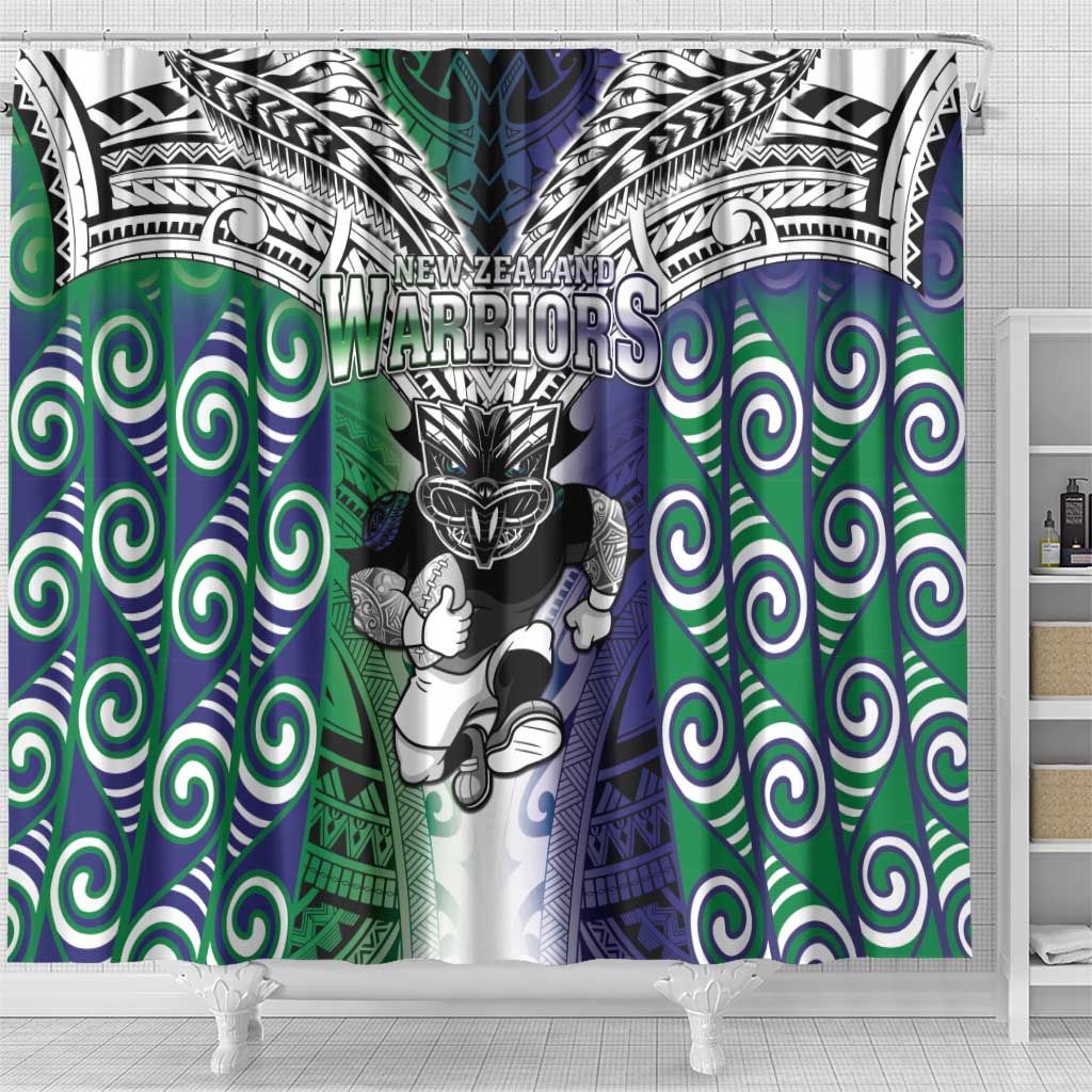 New Zealand Warrior Shower Curtain Maori Tribal Pattern LT05 - Polynesian Pride