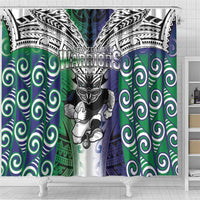 New Zealand Warrior Shower Curtain Maori Tribal Pattern LT05 - Polynesian Pride