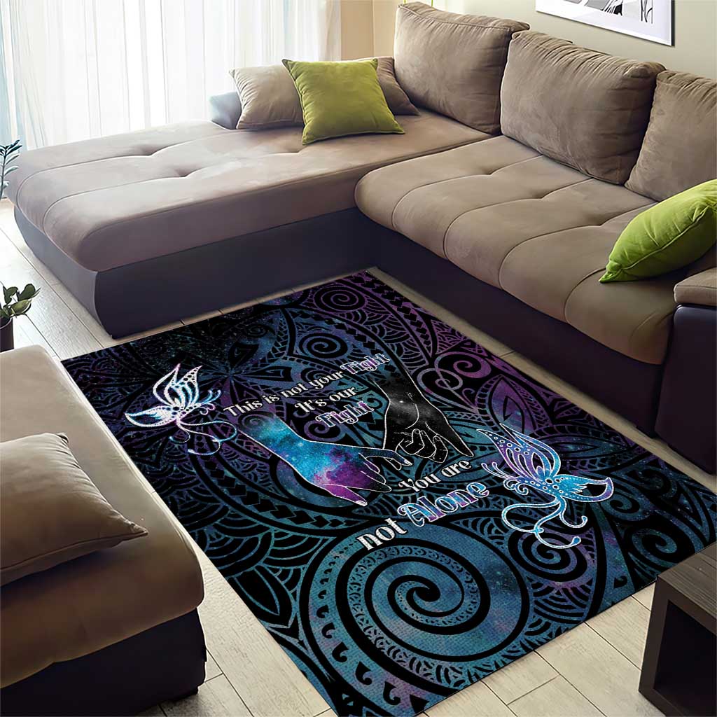 Suicide Awareness Area Rug You Are Not Alone - Polynesian Pride
