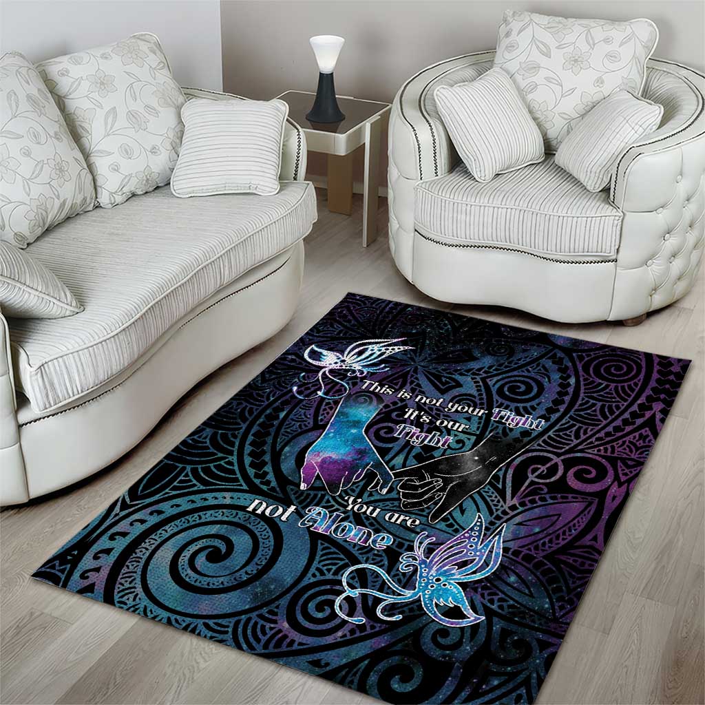 Suicide Awareness Area Rug You Are Not Alone - Polynesian Pride