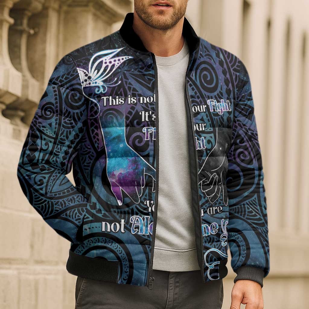 Suicide Awareness Bomber Puffer Jacket You Are Not Alone - Polynesian Pride