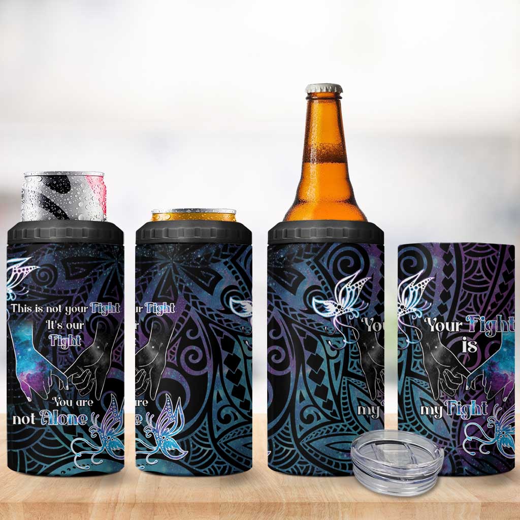 Suicide Awareness 4 in 1 Can Cooler Tumbler You Are Not Alone - Polynesian Pride