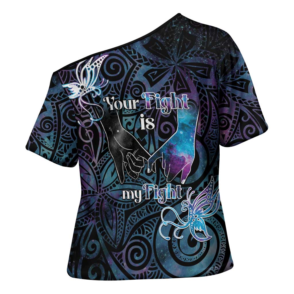 Suicide Awareness Cross Shoulder Shirt You Are Not Alone - Polynesian Pride