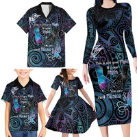 Suicide Awareness Family Matching Long Sleeve Bodycon Dress and Hawaiian Shirt You Are Not Alone - Polynesian Pride