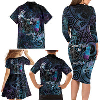 Suicide Awareness Family Matching Long Sleeve Bodycon Dress and Hawaiian Shirt You Are Not Alone - Polynesian Pride