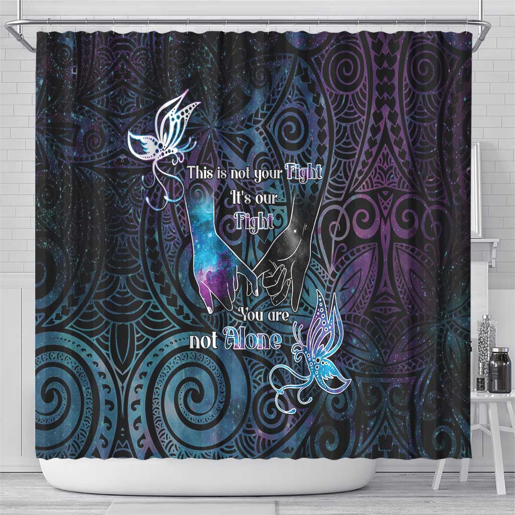 Suicide Awareness Shower Curtain You Are Not Alone - Polynesian Pride