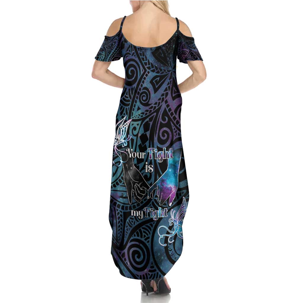 Suicide Awareness Summer Maxi Dress You Are Not Alone - Polynesian Pride