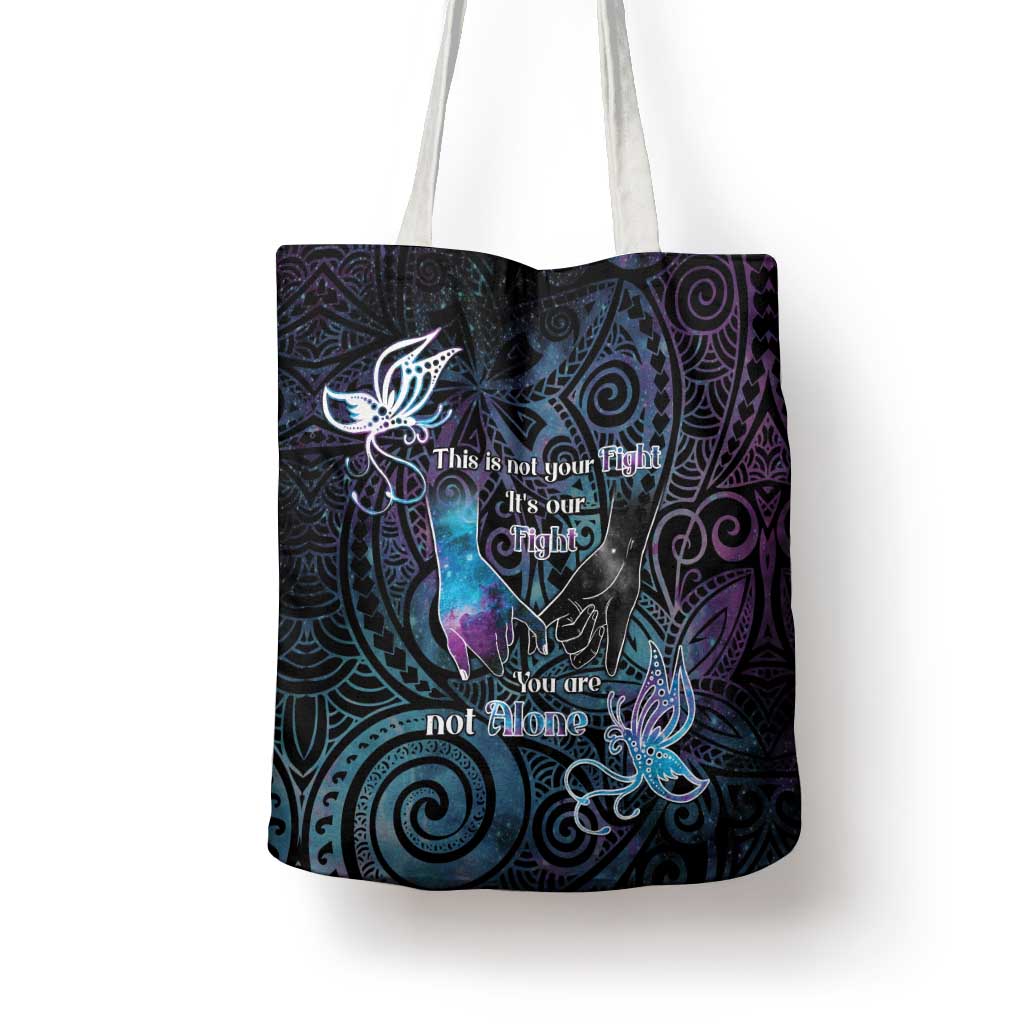 Suicide Awareness Tote Bag You Are Not Alone - Polynesian Pride