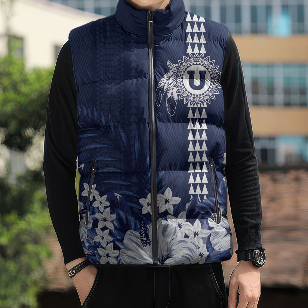 Personalized Utah State Sleeveless Puffer Jacket Polynesian Style LT05 - Polynesian Pride