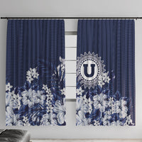 Utah State Window Curtain Polynesian Style LT05 With Hooks Blue - Polynesian Pride