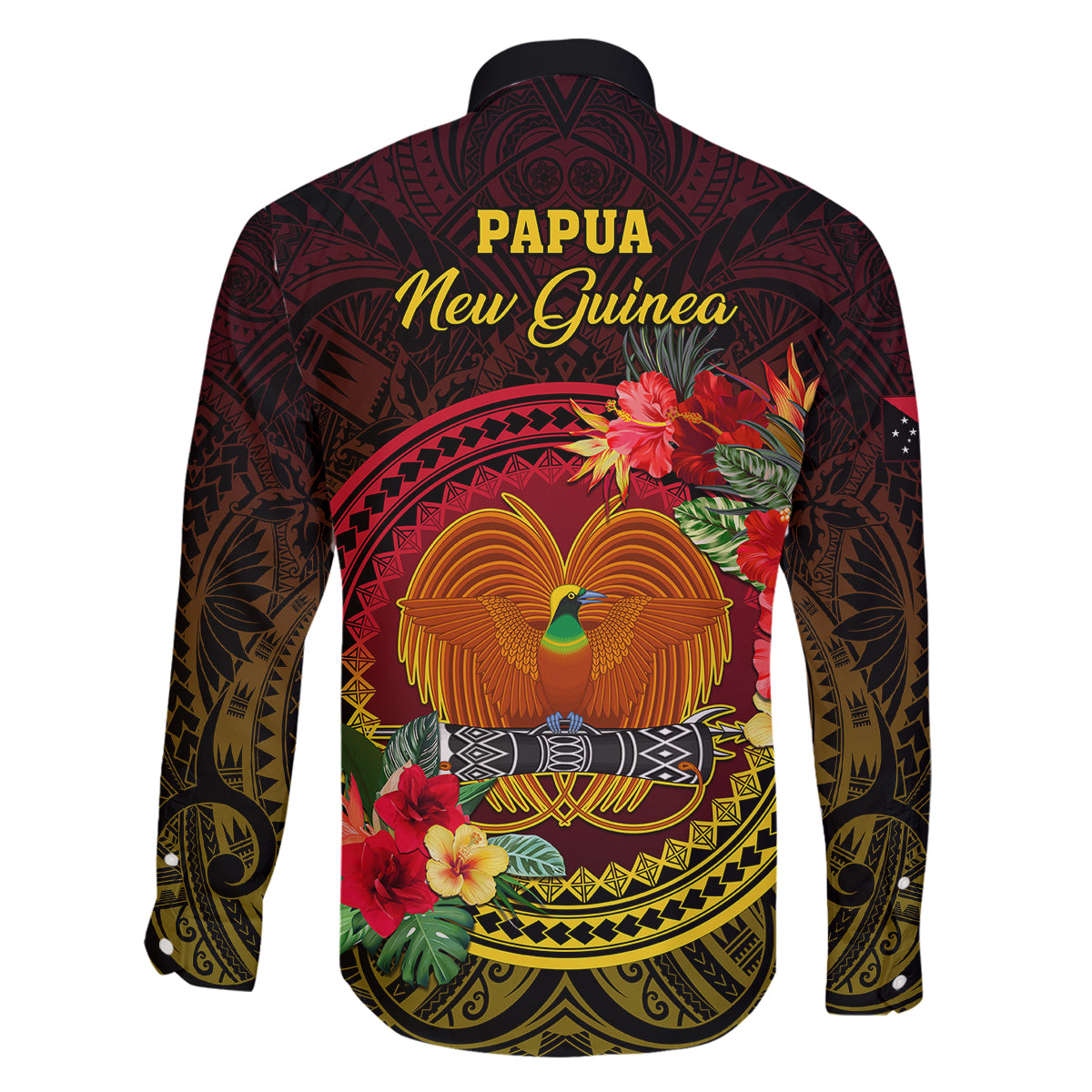Papua New Guinea Family Matching Puletasi Dress and Hawaiian Shirt Coat Of Arms Tropical Flowers Polynesian Pattern LT05 - Polynesian Pride