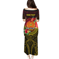 Personalized Papua New Guinea Family Matching Puletasi Dress and Hawaiian Shirt Coat Of Arms Tropical Flowers Polynesian Pattern LT05 - Polynesian Pride