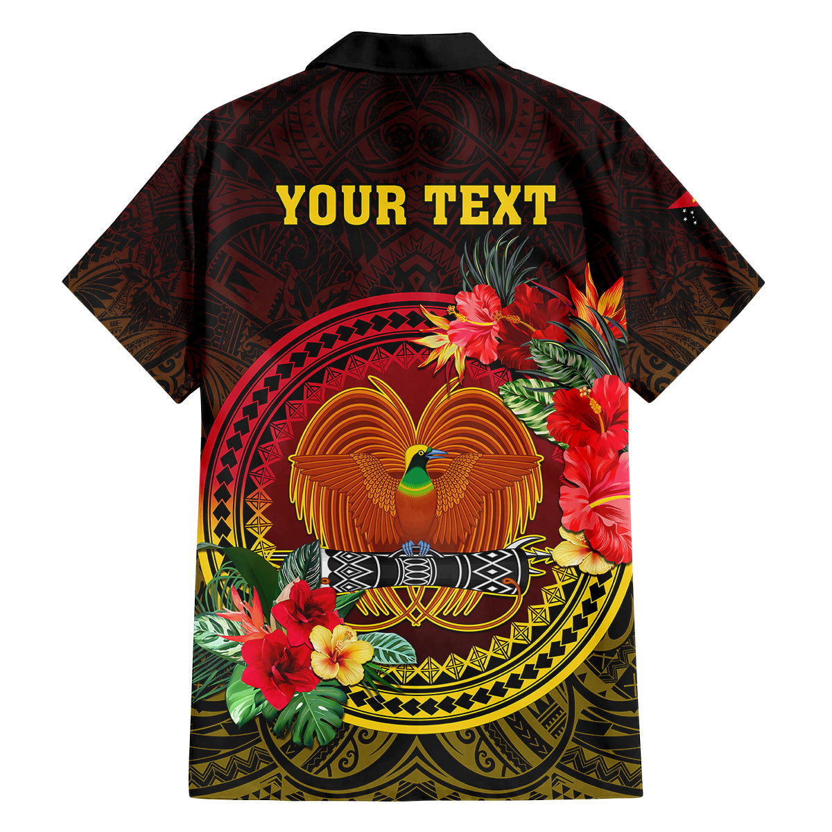 Personalized Papua New Guinea Kid Hawaiian Shirt Coat Of Arms Tropical Flowers Polynesian Pattern LT05 - Polynesian Pride