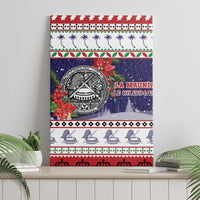 American Samoa Christmas Canvas Wall Art Poinsettia La Maunia Le Kilisimasi