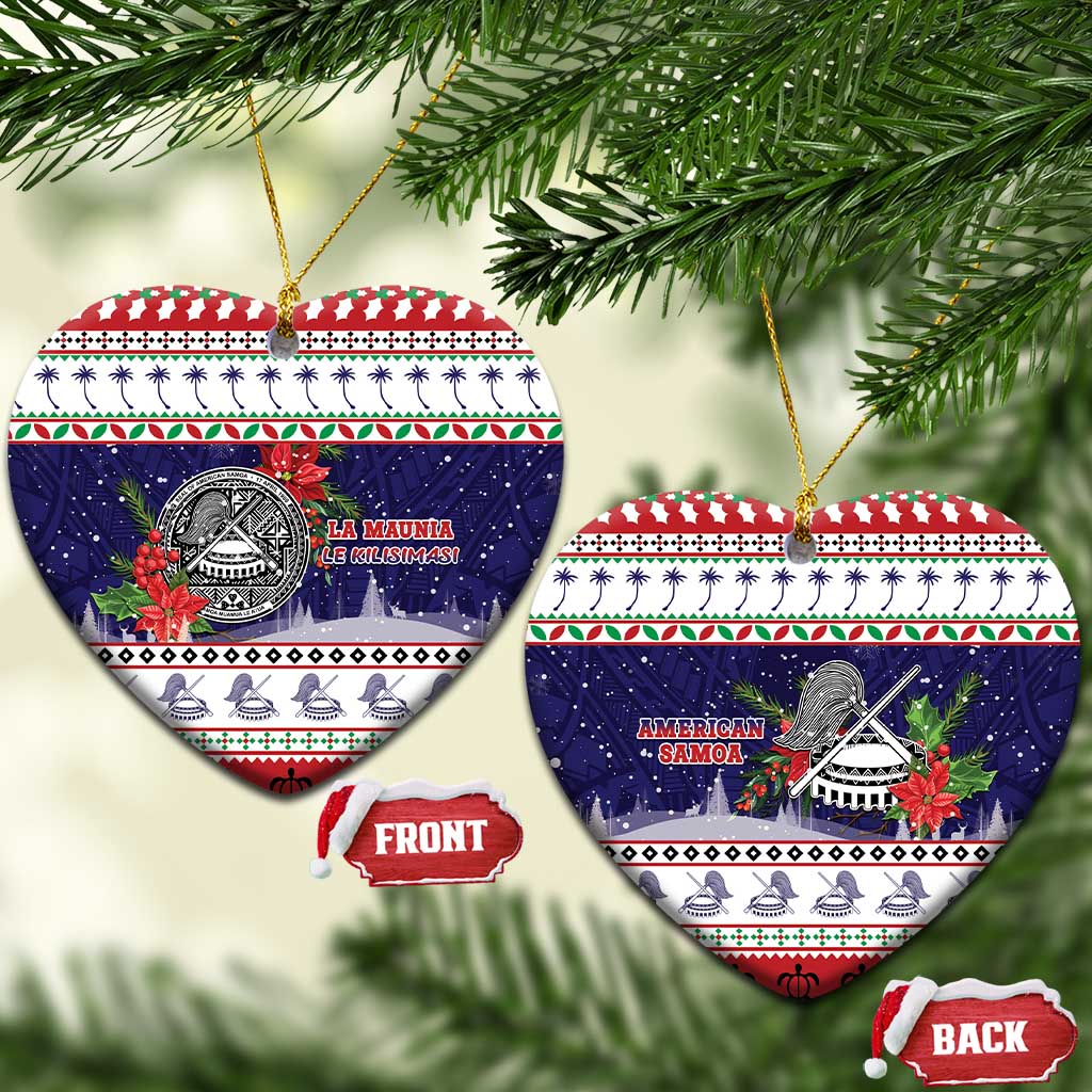 American Samoa Christmas Ceramic Ornament Poinsettia La Maunia Le Kilisimasi