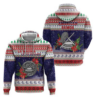 American Samoa Christmas Hoodie Poinsettia La Maunia Le Kilisimasi