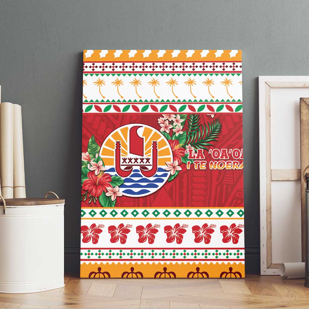 French Polynesia Christmas Canvas Wall Art Coat Of Arms Merry Xmas