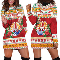 French Polynesia Christmas Hoodie Dress Coat Of Arms Merry Xmas LT05 - Polynesian Pride