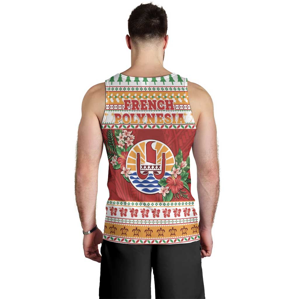 French Polynesia Christmas Men Tank Top Coat Of Arms Merry Xmas