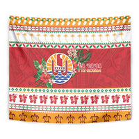 French Polynesia Christmas Tapestry Coat Of Arms Merry Xmas