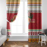 French Polynesia Christmas Window Curtain Coat Of Arms Merry Xmas