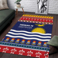 Kiribati Christmas Area Rug Coat Of Arms Tekeraoi Te Kiritimati LT05 Red - Polynesian Pride